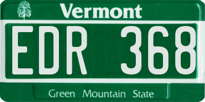 VT license plate EDR368