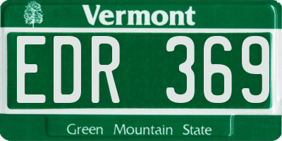 VT license plate EDR369