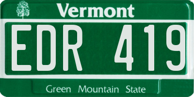 VT license plate EDR419