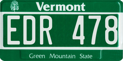 VT license plate EDR478