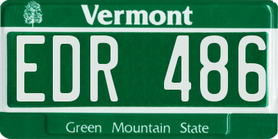 VT license plate EDR486