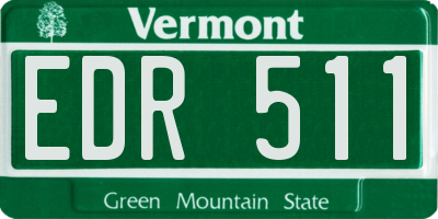 VT license plate EDR511