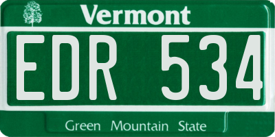 VT license plate EDR534