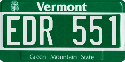 VT license plate EDR551