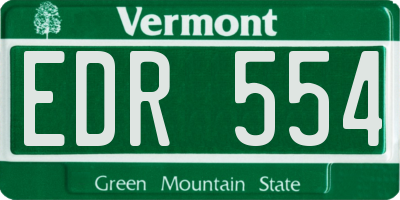 VT license plate EDR554
