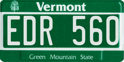 VT license plate EDR560
