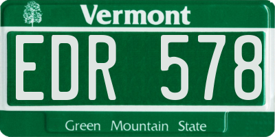 VT license plate EDR578