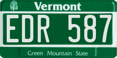 VT license plate EDR587