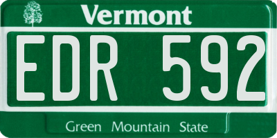 VT license plate EDR592