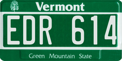 VT license plate EDR614