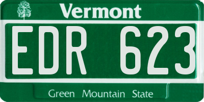 VT license plate EDR623