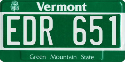 VT license plate EDR651