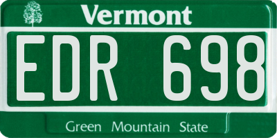 VT license plate EDR698