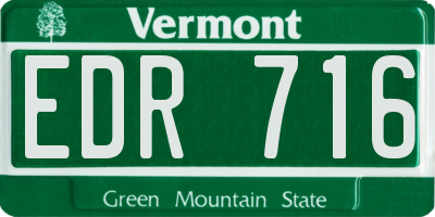VT license plate EDR716