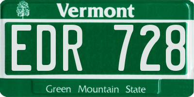 VT license plate EDR728
