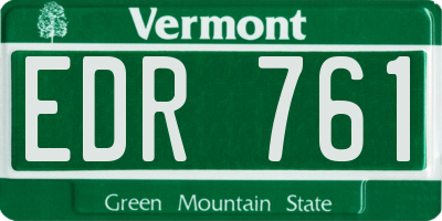 VT license plate EDR761