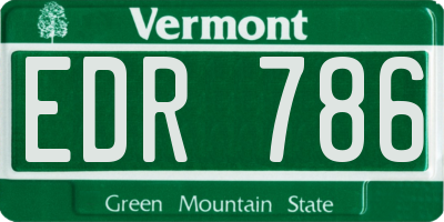 VT license plate EDR786