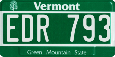 VT license plate EDR793