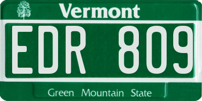 VT license plate EDR809