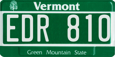 VT license plate EDR810