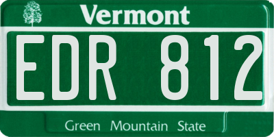 VT license plate EDR812