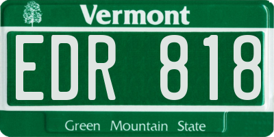VT license plate EDR818