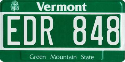 VT license plate EDR848