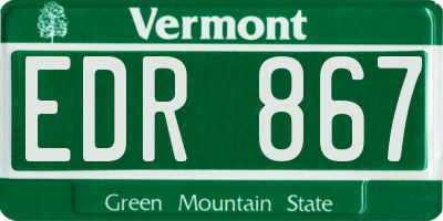 VT license plate EDR867