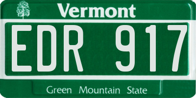VT license plate EDR917