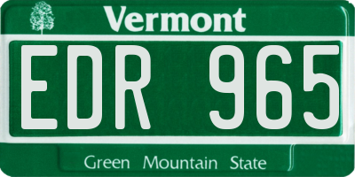VT license plate EDR965