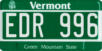VT license plate EDR996