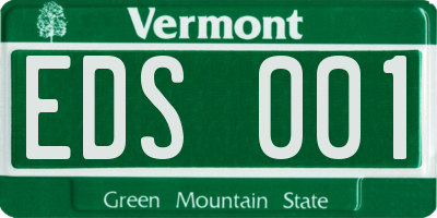 VT license plate EDS001