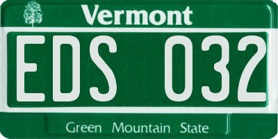 VT license plate EDS032
