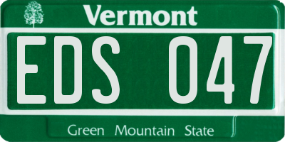 VT license plate EDS047
