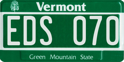 VT license plate EDS070