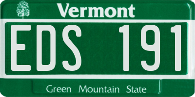 VT license plate EDS191