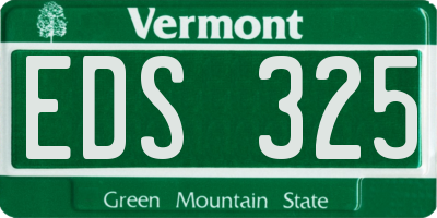 VT license plate EDS325