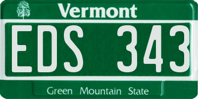 VT license plate EDS343