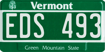 VT license plate EDS493