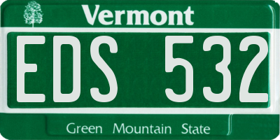 VT license plate EDS532