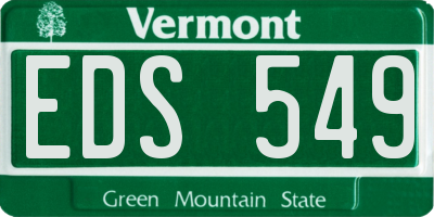 VT license plate EDS549