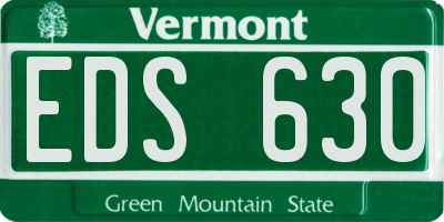 VT license plate EDS630