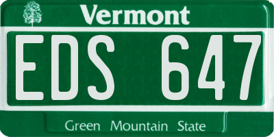 VT license plate EDS647