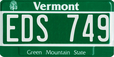 VT license plate EDS749