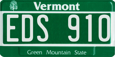 VT license plate EDS910