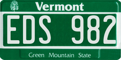 VT license plate EDS982