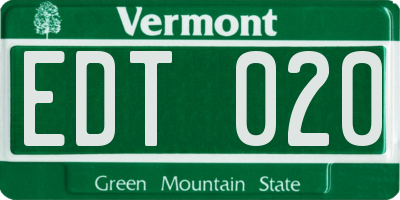 VT license plate EDT020