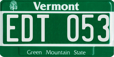 VT license plate EDT053