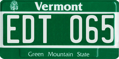 VT license plate EDT065