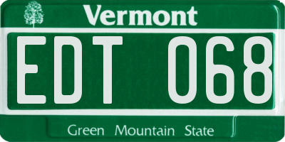 VT license plate EDT068